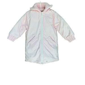 Lili GAUFRETTE WINTER LONG COAT WITH ZIPPER AND HIDDEN NYLON HOOD SZ: 6